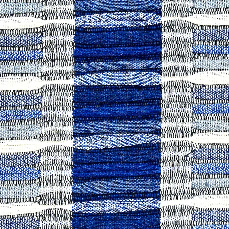 PALOPO HAND WOVEN STRIPE Fabric – AZUL | Schumacher | Wallpa PALOPO HAND WOVEN STRIPE fabric AZUL color by Schumacher