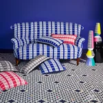 PALOPO HAND WOVEN STRIPE Fabric – AZUL | Schumacher | Wallpa PALOPO HAND WOVEN STRIPE fabric AZUL color by Schumacher