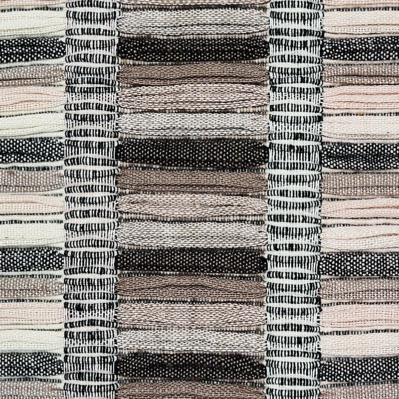 PALOPO HAND WOVEN STRIPE fabric BLACK color by Schumacher