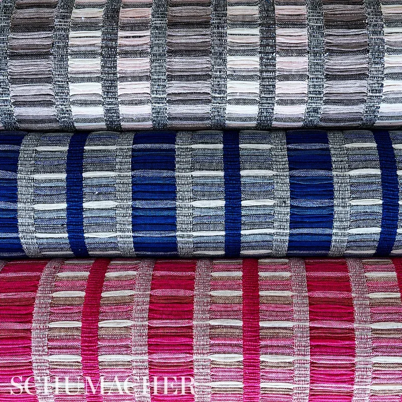 PALOPO HAND WOVEN STRIPE fabric FLAMINGO color by Schumacher