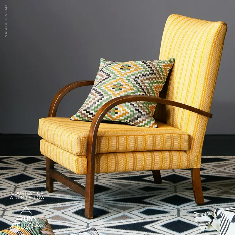 PANAN HAND WOVEN STRIPE Fabric – MOSTAZA | Schumacher | Wall PANAN HAND WOVEN STRIPE fabric MOSTAZA color by Schumacher
