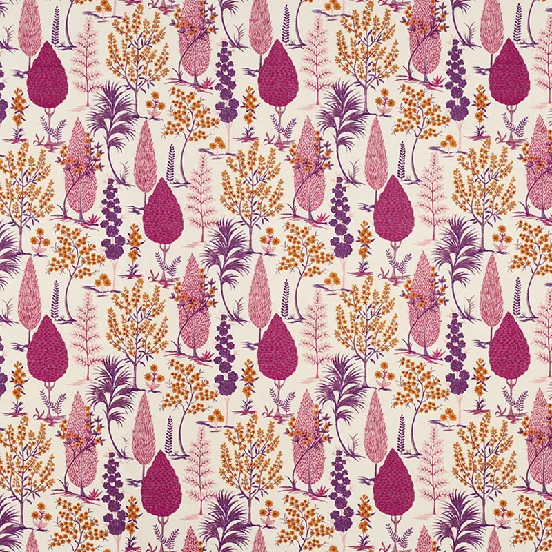 PANDORA EMBROIDERY fabric AUBERGINE color by Schumacher