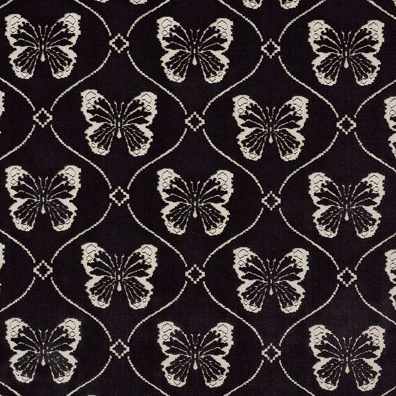 PAPILLON VELVET fabric ONYX color by Schumacher