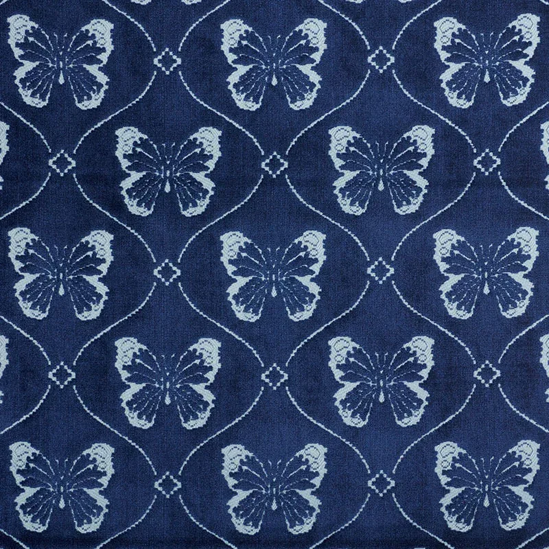 PAPILLON VELVET fabric SAPPHIRE color by Schumacher