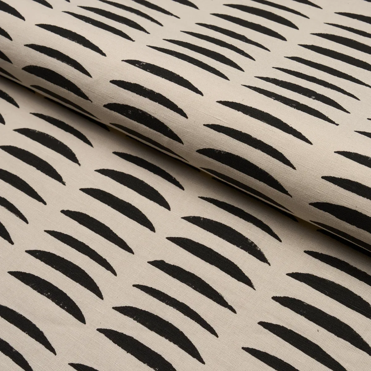 PARABLE HAND BLOCK fabric CHARCOAL color by Schumacher