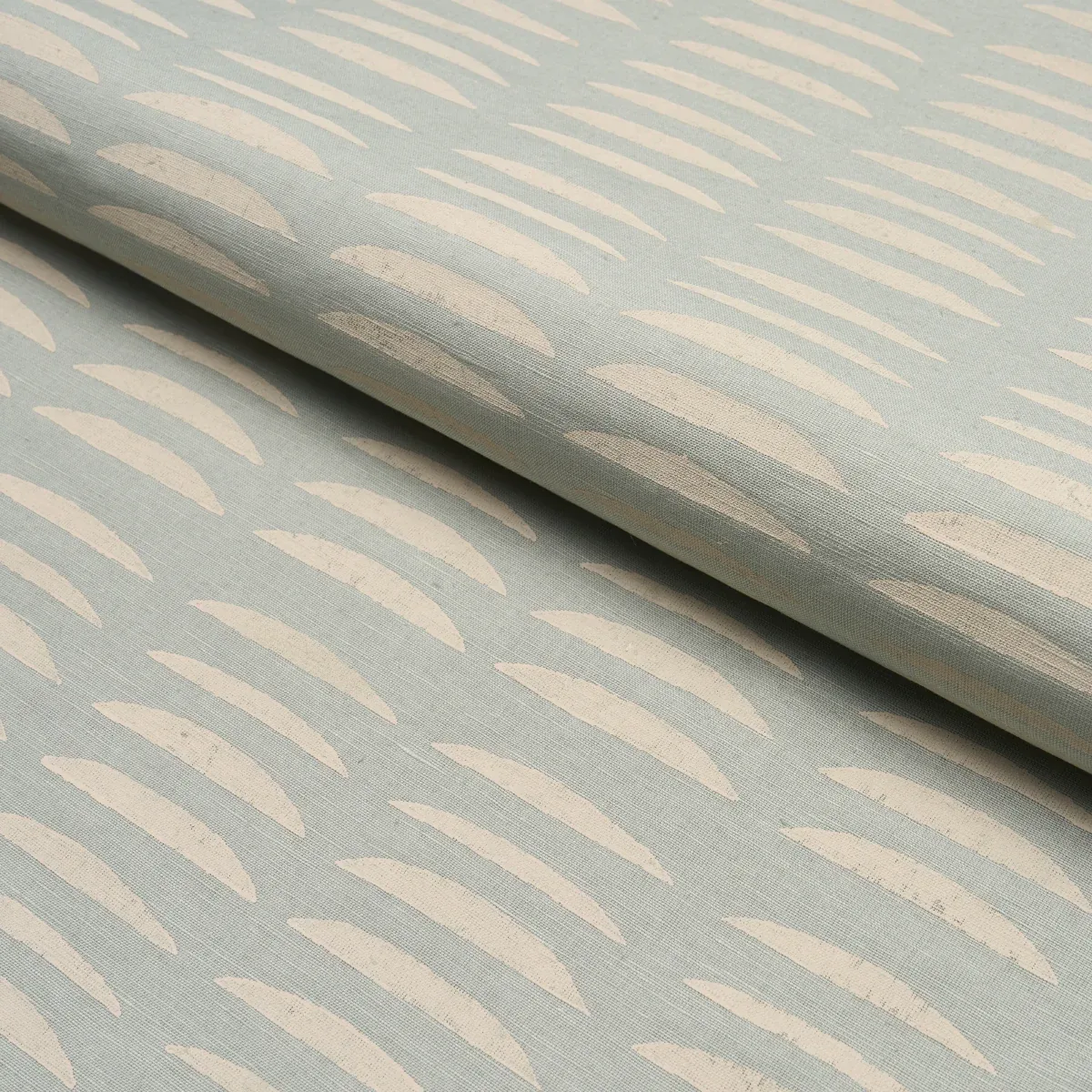 PARABLE HAND BLOCK fabric ICE color by Schumacher