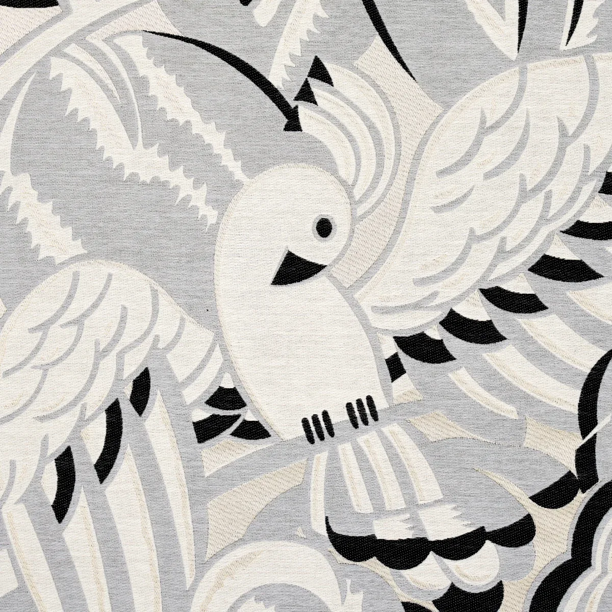 PARROTS MODERNE Fabric – DOVE | Schumacher | Wallpaper Twins PARROTS MODERNE fabric DOVE color by Schumacher