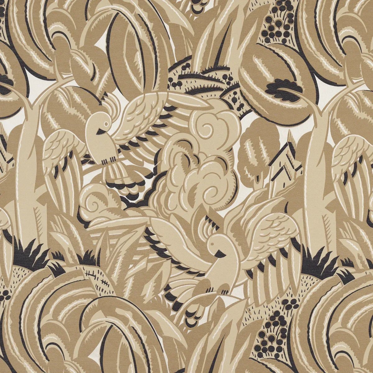 PARROTS MODERNE Fabric – SANDSTONE | Schumacher | Wallpaper PARROTS MODERNE fabric SANDSTONE color by Schumacher