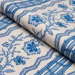 PARVATI FLORAL STRIPE Fabric – DELFT | Schumacher | Wallpape PARVATI FLORAL STRIPE fabric DELFT color by Schumacher