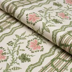 PARVATI FLORAL STRIPE fabric PETAL color by Schumacher