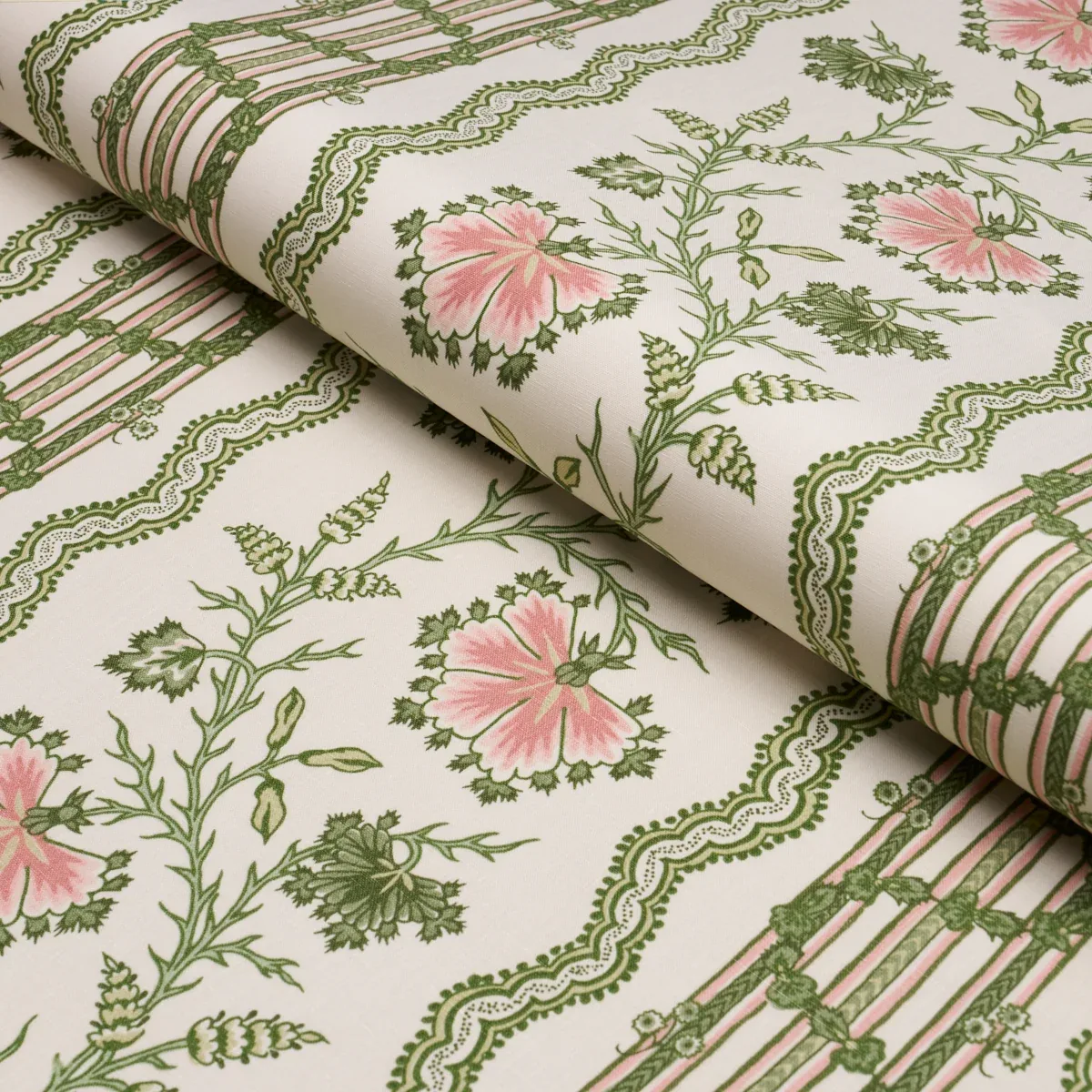 PARVATI FLORAL STRIPE fabric PETAL color by Schumacher