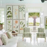 PARVATI FLORAL STRIPE fabric PETAL color by Schumacher