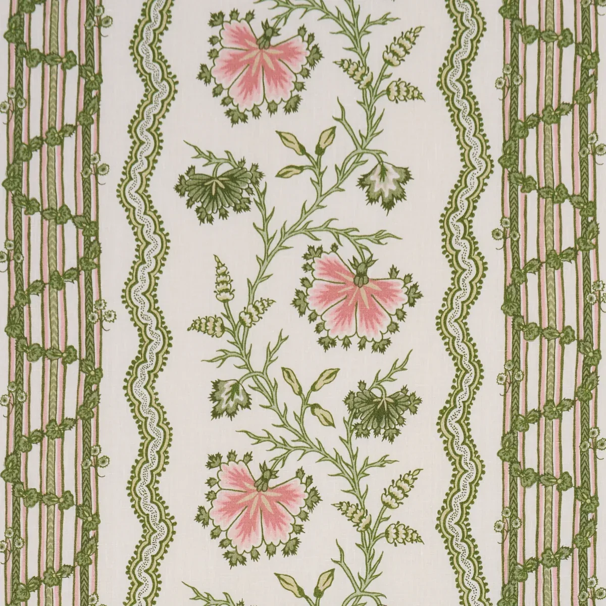 PARVATI FLORAL STRIPE fabric PETAL color by Schumacher