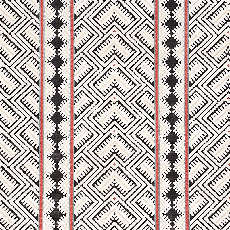 PARVIN VELVET fabric BLACK AND IVORY color by Schumacher