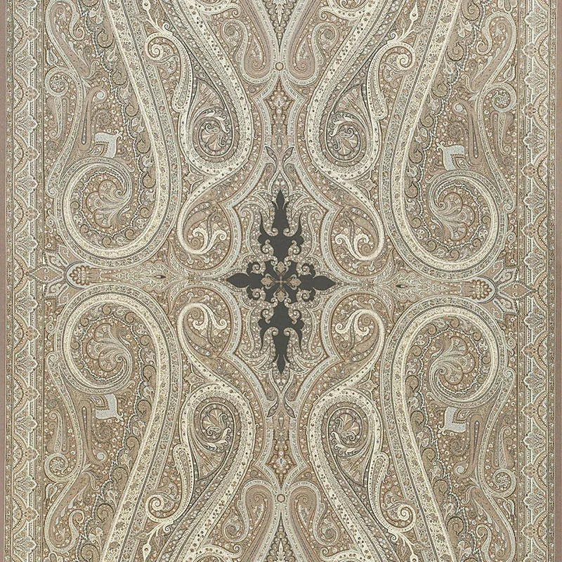 PASHA PAISLEY fabric STONE color by Schumacher