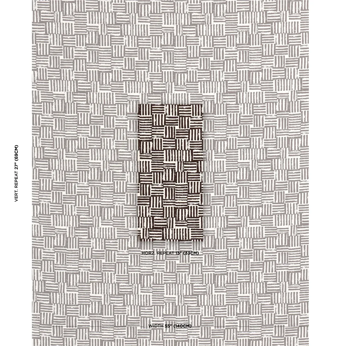 PATCHWORK fabric CACAO color by Schumacher
