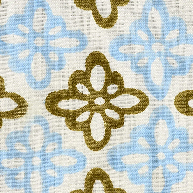 Pattee Hand Block Print fabric KHAKI color by Schumacher