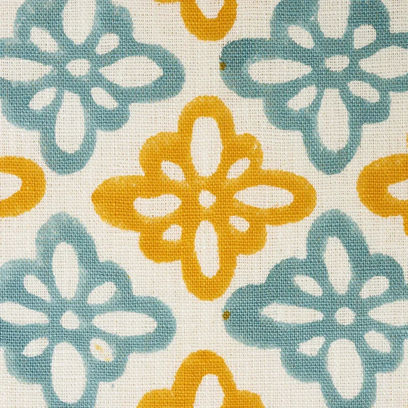 Pattee Hand Block Print fabric TURMERIC color by Schumacher