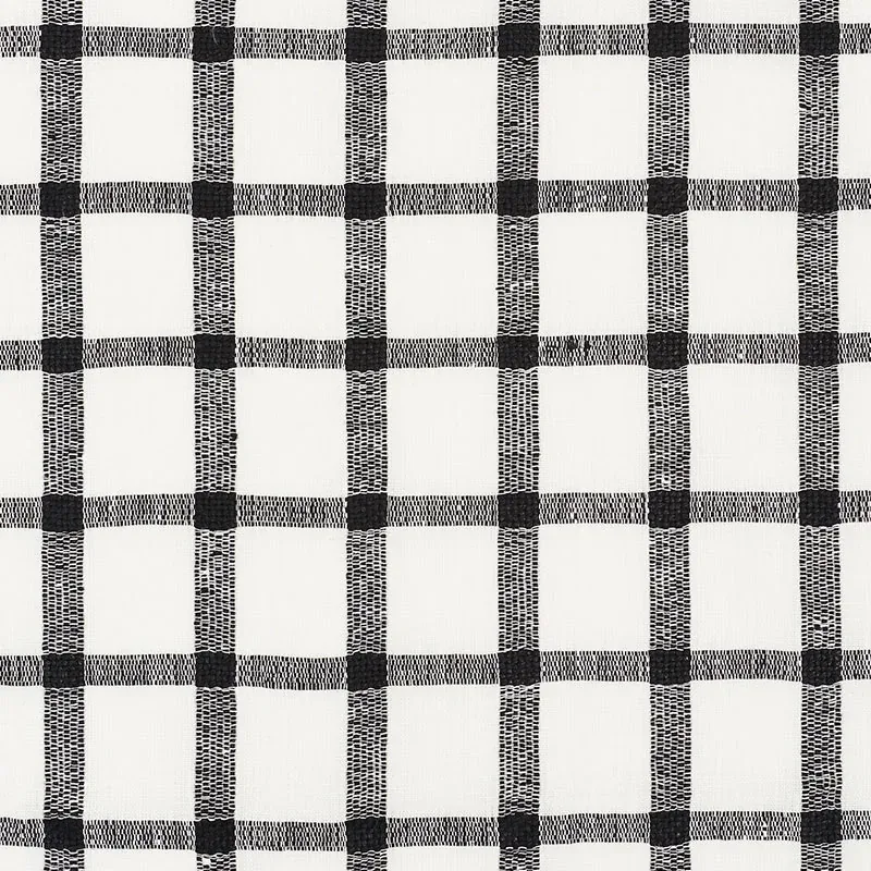 PAULINE CHECK CASEMENT fabric BLACKWORK color by Schumacher