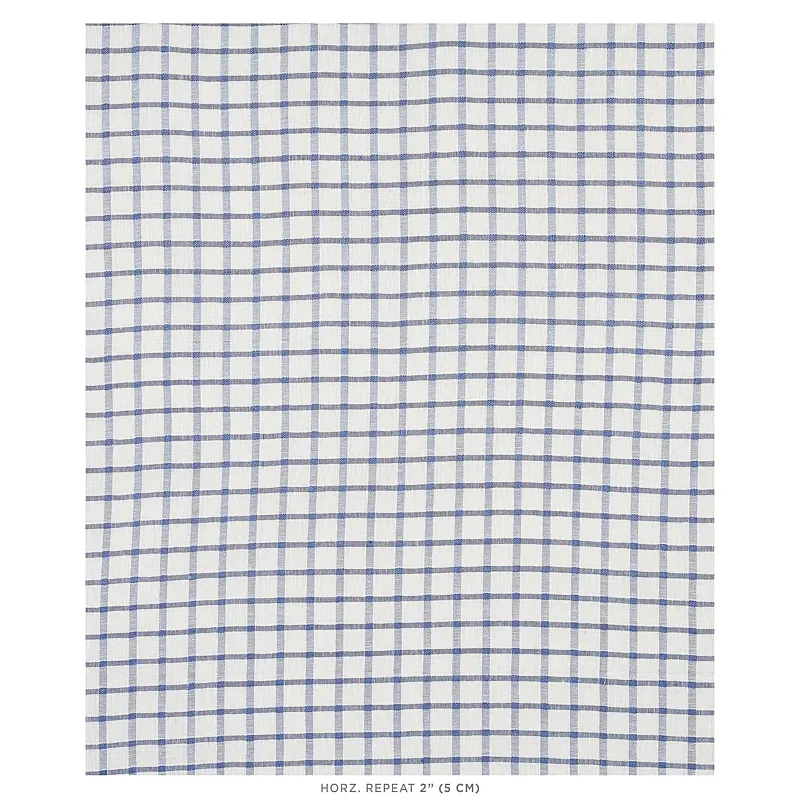 PAULINE CHECK CASEMENT Fabric – BLUE | Schumacher | Wallpape PAULINE CHECK CASEMENT fabric BLUE color by Schumacher