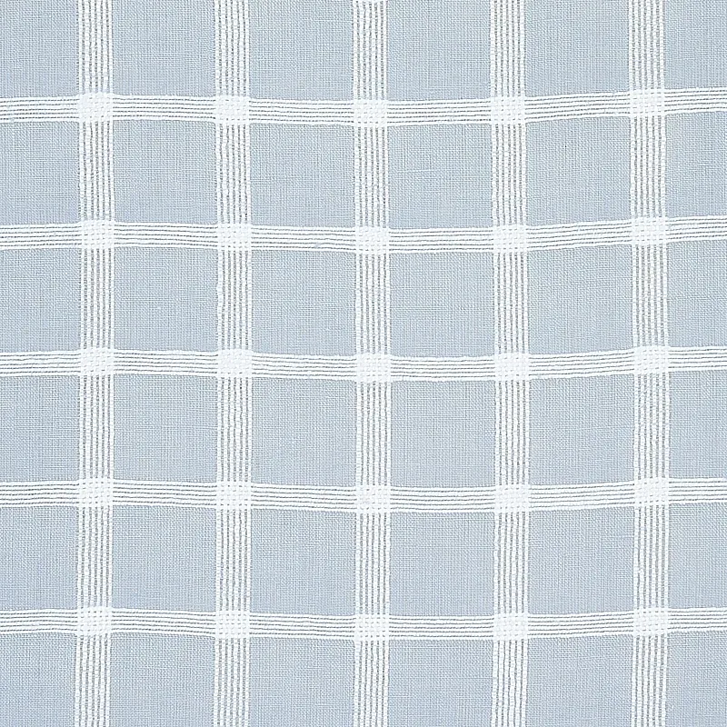 PAULINE CHECK CASEMENT fabric CHAMBRAY color by Schumacher