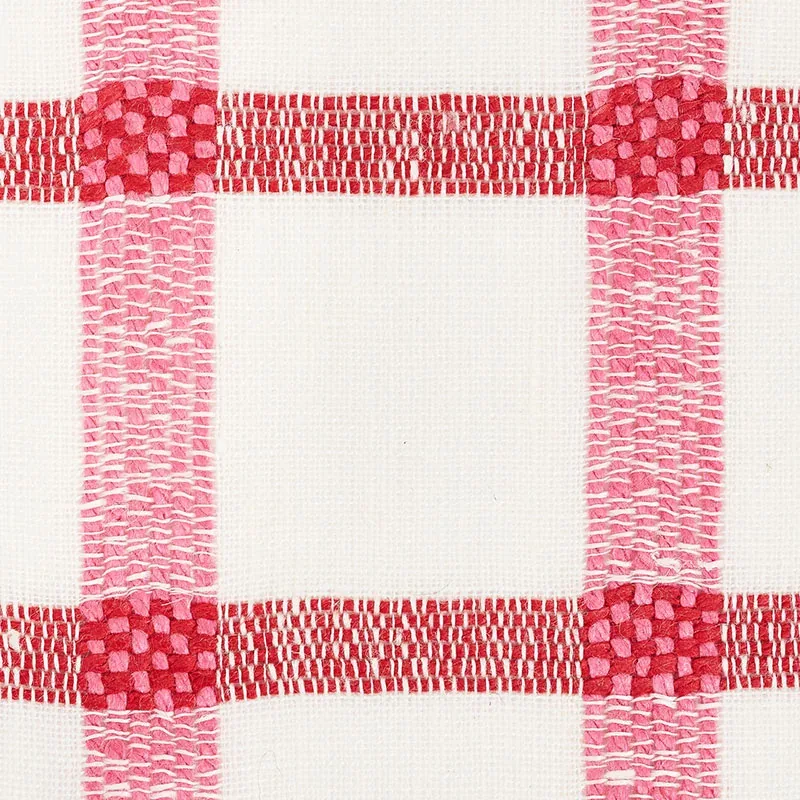 PAULINE CHECK CASEMENT fabric ROSE color by Schumacher