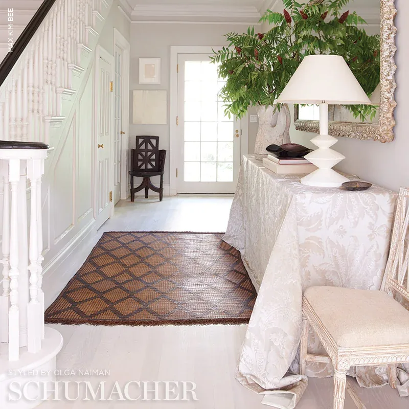 PAVIA SILK VELVET Fabric – PLATINUM | Schumacher | Wallpaper PAVIA SILK VELVET fabric PLATINUM color by Schumacher