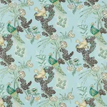 PEACOCK Fabric – AQUA | Schumacher | Wallpaper Twins PEACOCK fabric AQUA color by Schumacher
