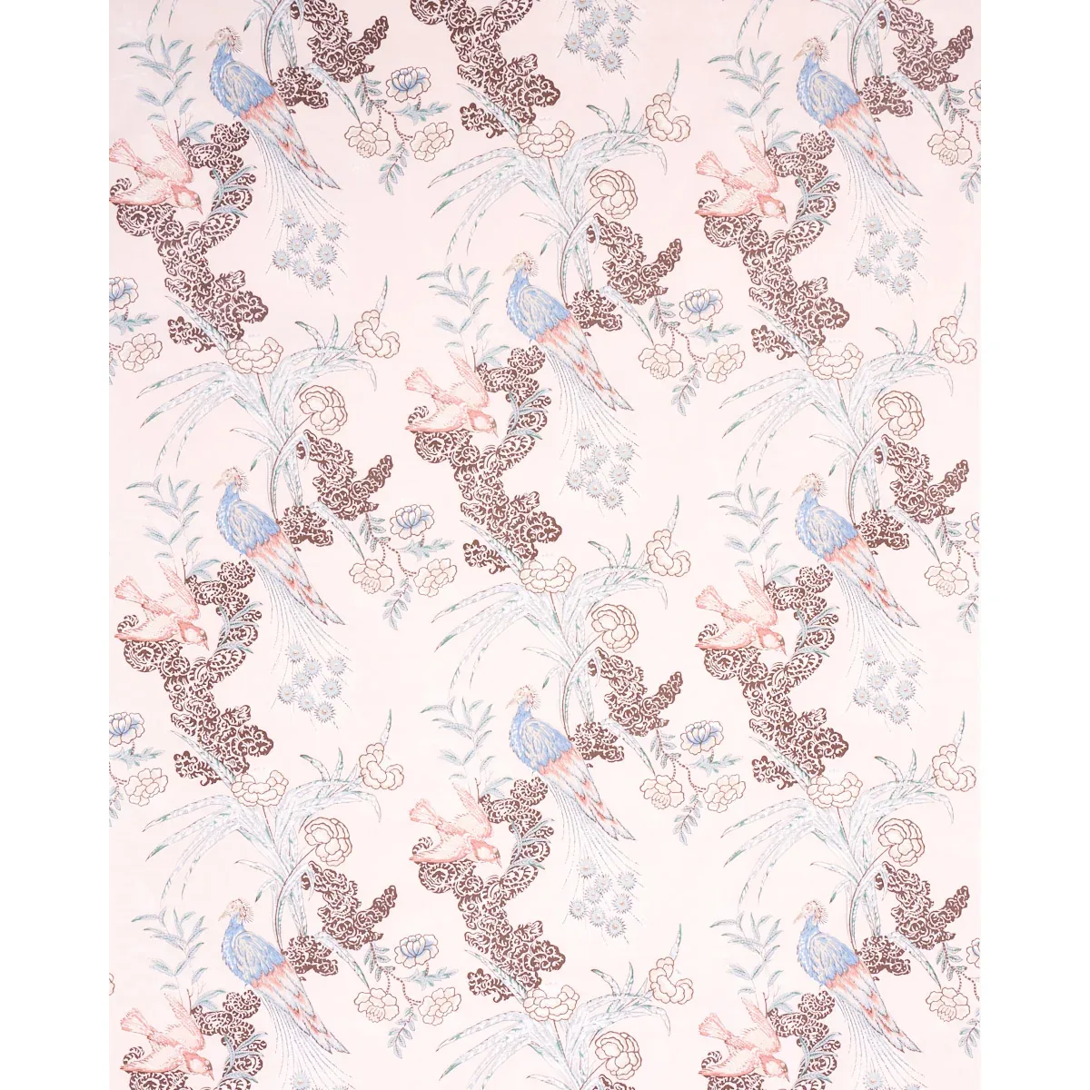 PEACOCK Fabric – BLUSH | Schumacher | Wallpaper Twins PEACOCK fabric BLUSH color by Schumacher
