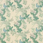PEACOCK fabric CREAM color by Schumacher