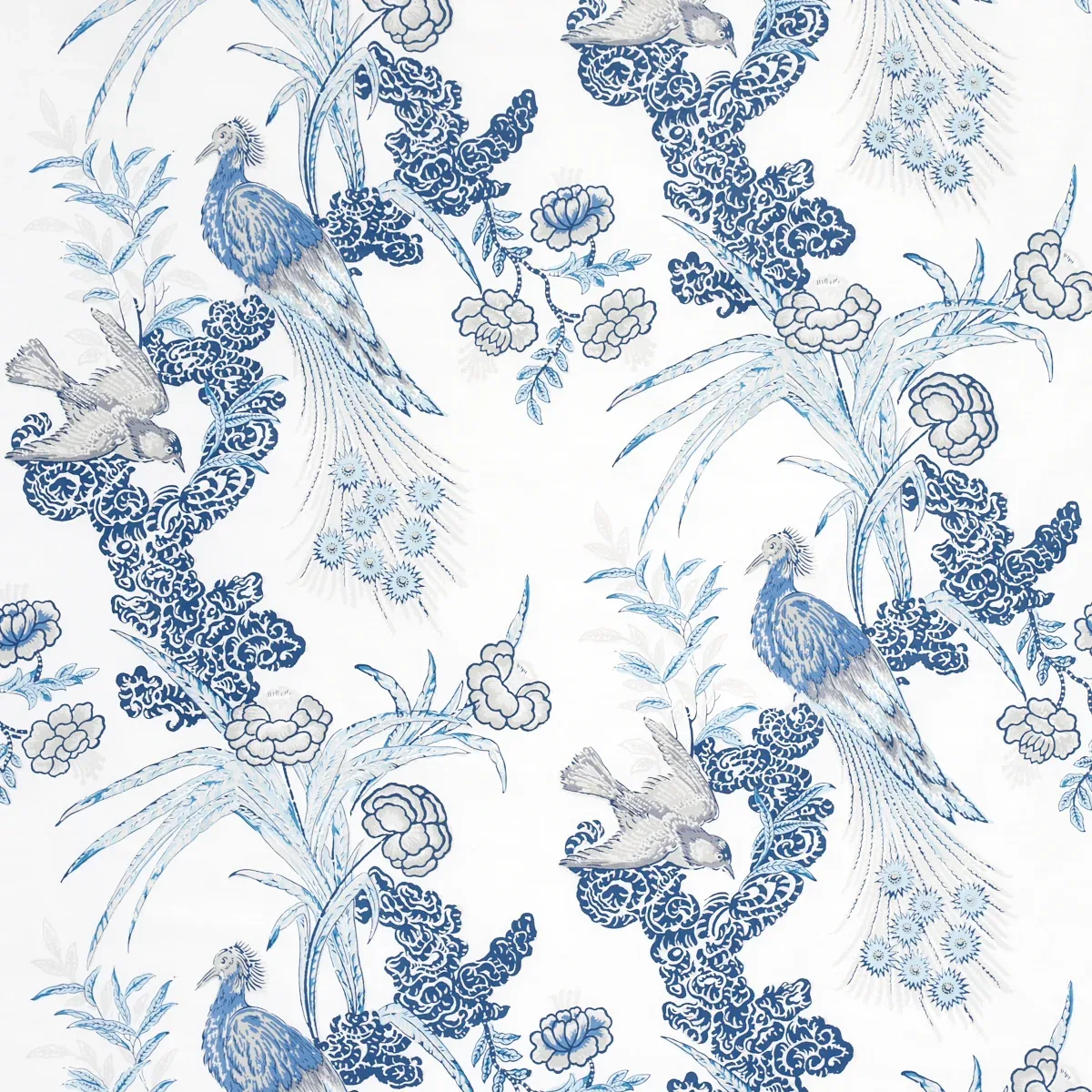 PEACOCK fabric PORCELAIN color by Schumacher