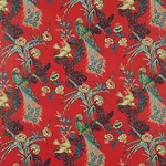 PEACOCK fabric RED color by Schumacher