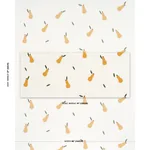 PEARS HAND BLOCK PRINT fabric GREEN AND OCHRE ON WHITE color by Schumacher