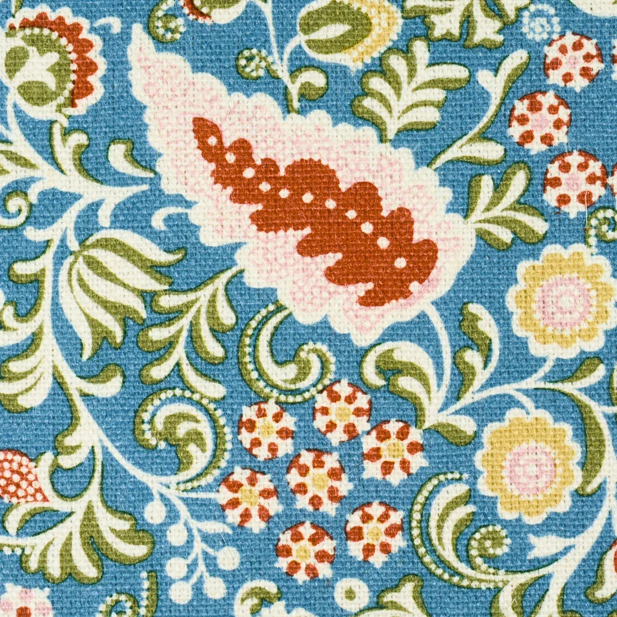 PEGGY PAISLEY fabric AZURE color by Schumacher