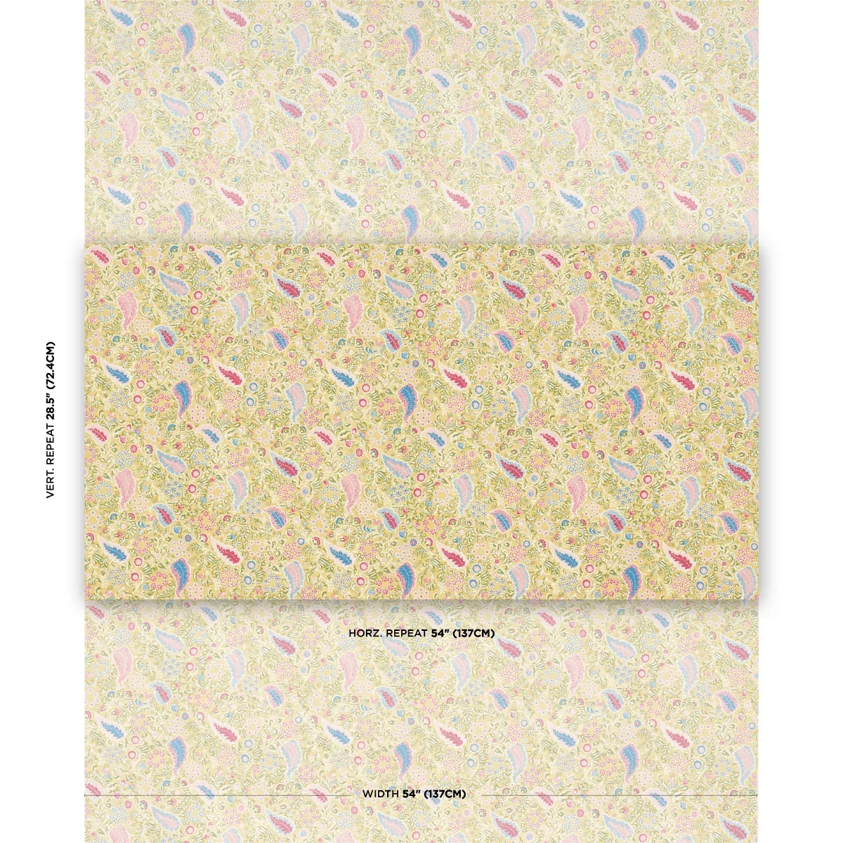 PEGGY PAISLEY fabric LEMONADE color by Schumacher