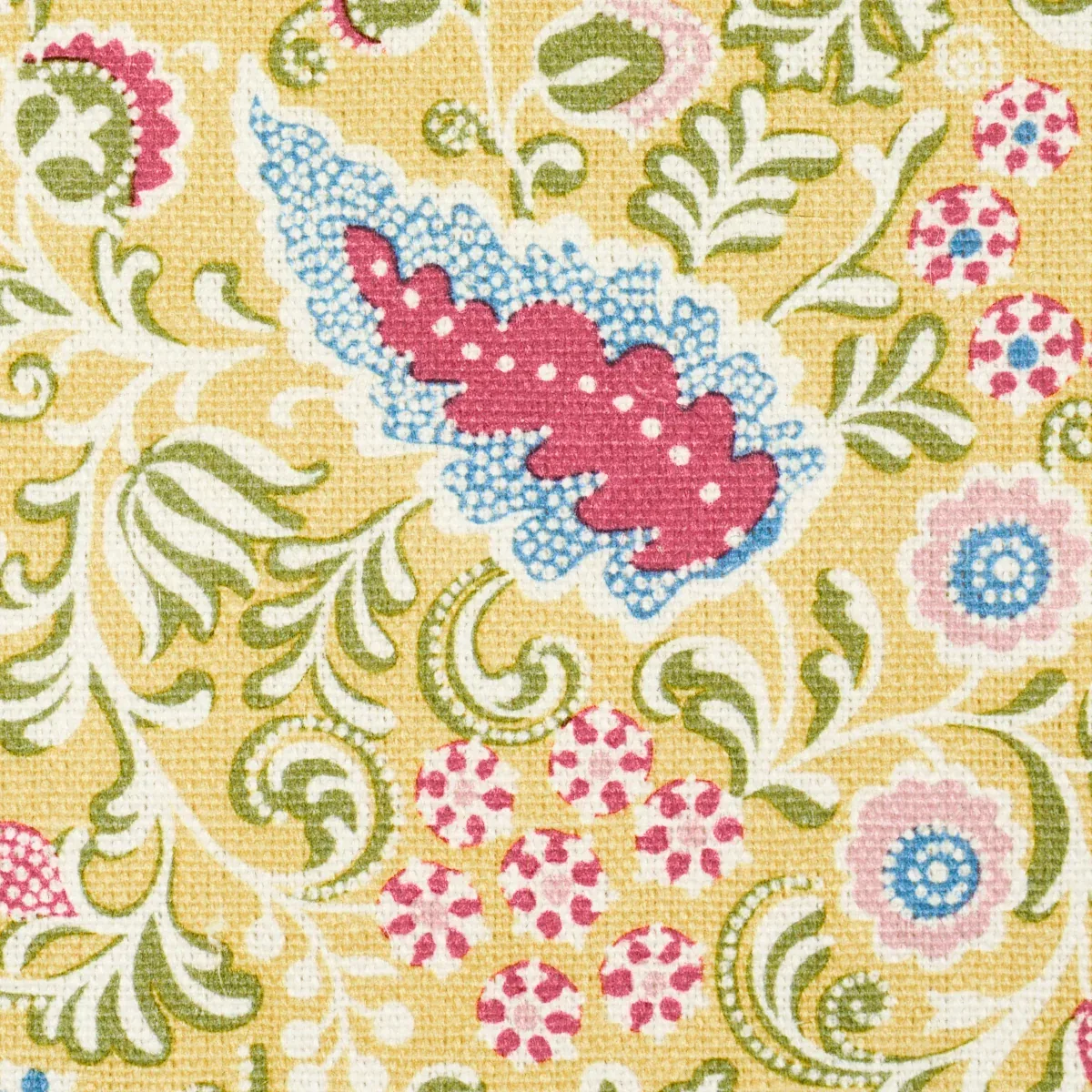 PEGGY PAISLEY fabric LEMONADE color by Schumacher