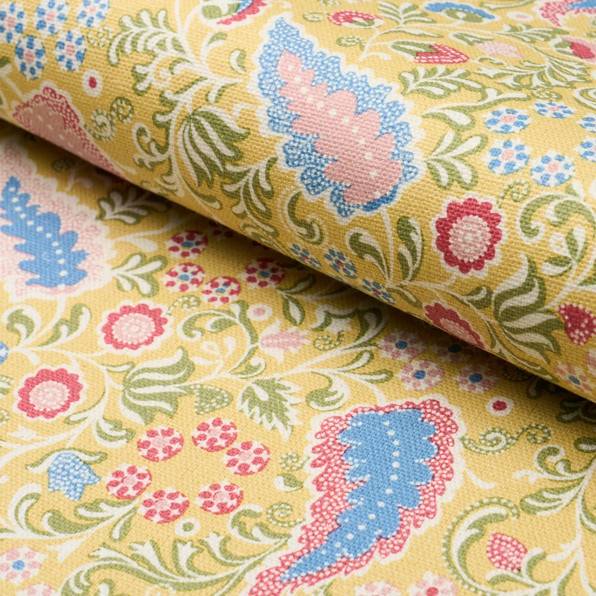 PEGGY PAISLEY fabric LEMONADE color by Schumacher