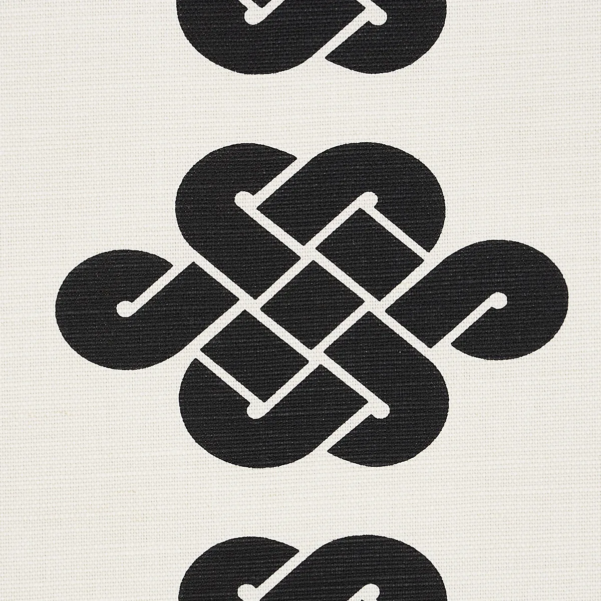 PENELOPE KNOT fabric BLACK color by Schumacher