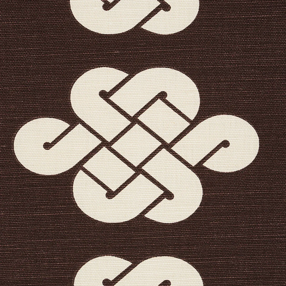 PENELOPE KNOT fabric BROWN color by Schumacher