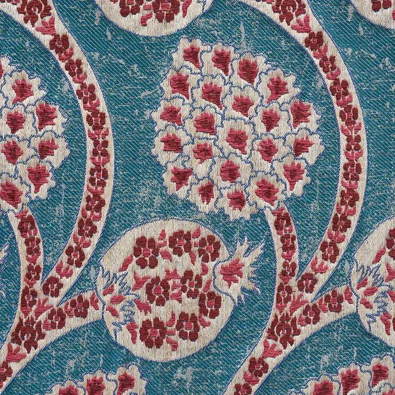 PERSEPHONE Fabric – PEACOCK | Schumacher | Wallpaper Twins PERSEPHONE fabric PEACOCK color by Schumacher
