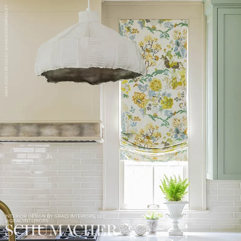 PERSIAN LANCERS fabric CITRON color by Schumacher