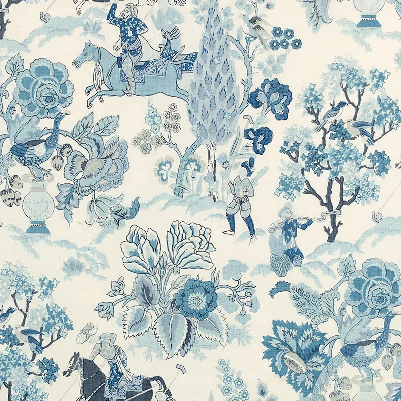 PERSIAN LANCERS fabric PORCELAIN color by Schumacher