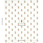 PINEAPPLE EMBROIDERY fabric APRICOT ON IVORY color by Schumacher