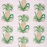 PINEAPPLES CHINTZ Fabric – BLUSH | Schumacher | Wallpaper Tw PINEAPPLES CHINTZ fabric BLUSH color by Schumacher