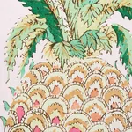 PINEAPPLES CHINTZ Fabric – BLUSH | Schumacher | Wallpaper Tw PINEAPPLES CHINTZ fabric BLUSH color by Schumacher