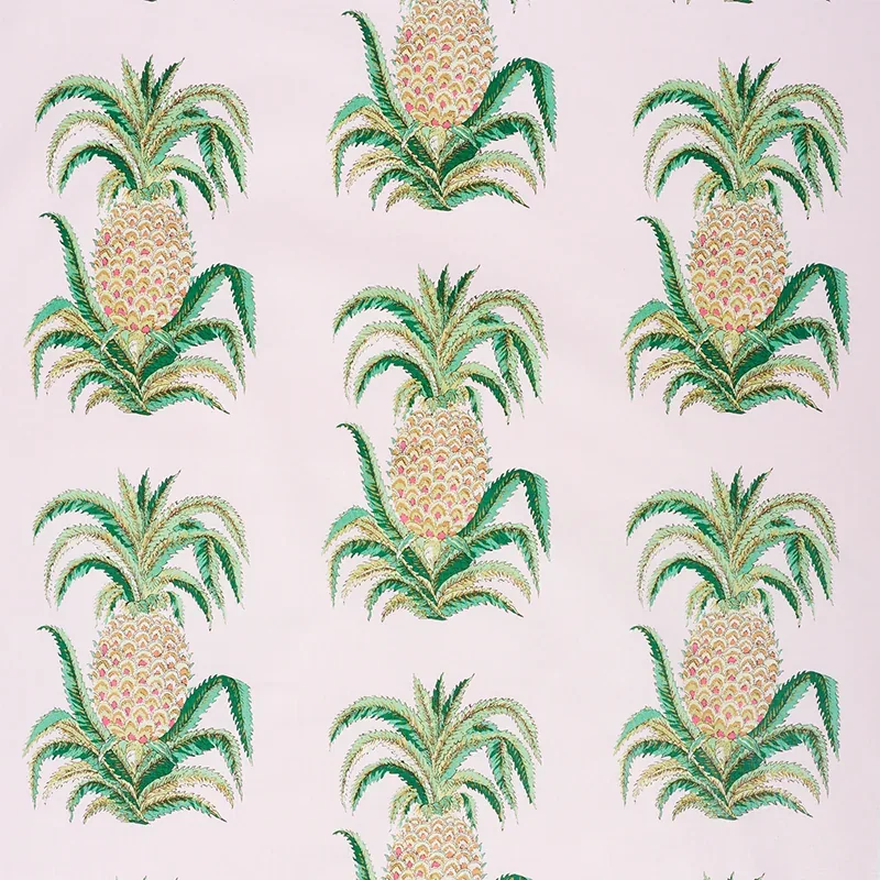 PINEAPPLES CHINTZ fabric BLUSH color by Schumacher