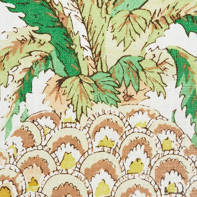 PINEAPPLES CHINTZ Fabric – IVORY | Schumacher | Wallpaper Tw PINEAPPLES CHINTZ fabric IVORY color by Schumacher