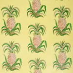 PINEAPPLES CHINTZ Fabric – YELLOW | Schumacher | Wallpaper T PINEAPPLES CHINTZ fabric YELLOW color by Schumacher