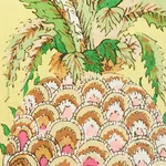 PINEAPPLES CHINTZ Fabric – YELLOW | Schumacher | Wallpaper T PINEAPPLES CHINTZ fabric YELLOW color by Schumacher