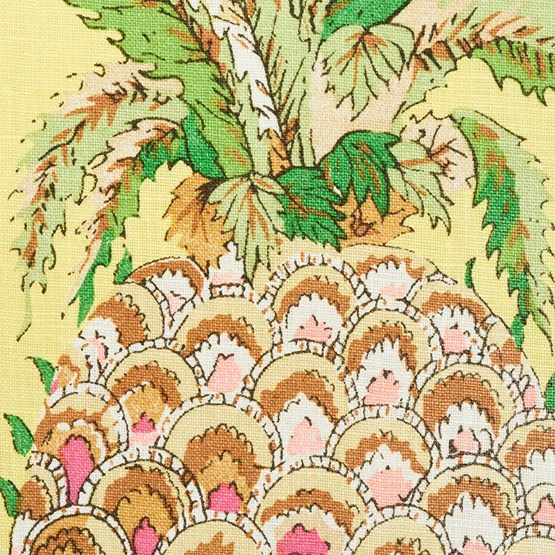 PINEAPPLES CHINTZ Fabric – YELLOW | Schumacher | Wallpaper T PINEAPPLES CHINTZ fabric YELLOW color by Schumacher
